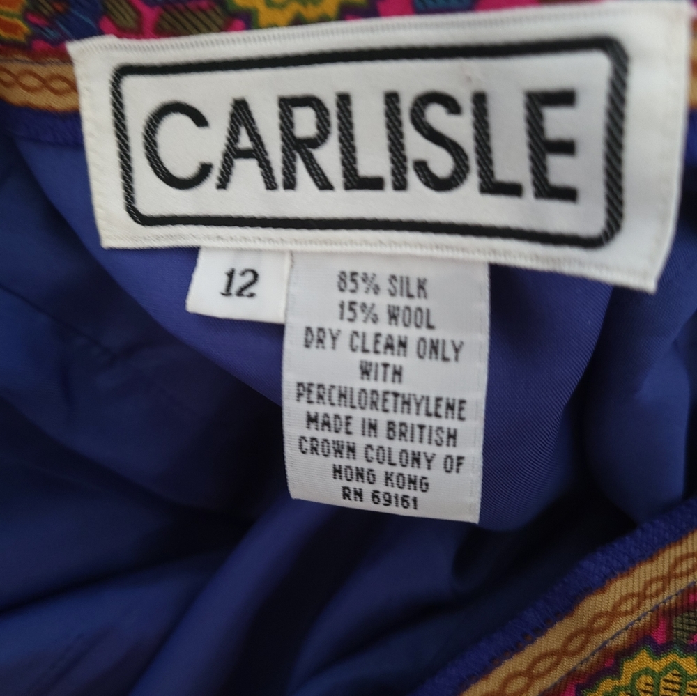 Carlisle Skirt Faux Wrap Midi Paisley 85%Silk & 15% Wool Silk Pencil Size 12 - Picture 6 of 6